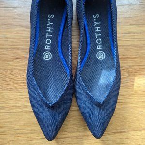Navy Rothy's Pointed Flats Size 8